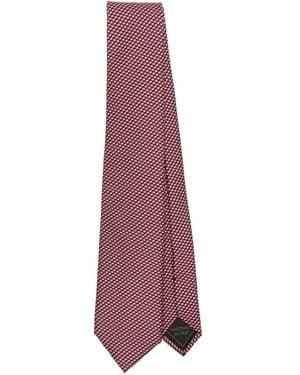 Brioni Geometrisch Gemusterte Seidenkrawatte - Lila