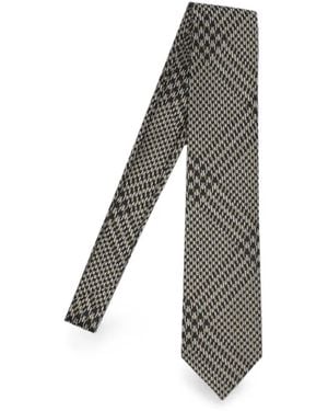 Tom Ford Check Silk Tie - Grey