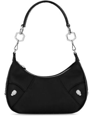Philipp Plein Crocco Shoulder Bag - Black