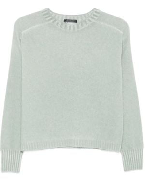 AROVESCIO Ribbed-Cuff Crew-Neck Jumper - Green