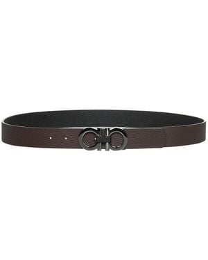 Ferragamo Gancini Eather Belt - White