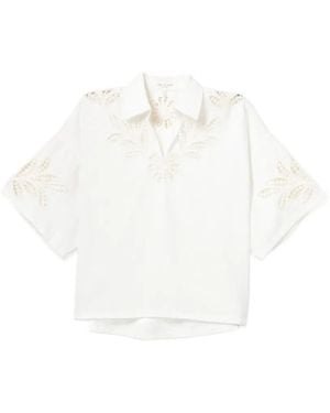 Rag & Bone Bluse Mit Blattstickerei - Weiß