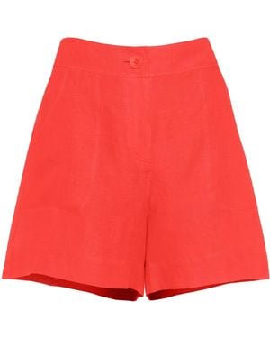 Eres Pantalones Cortos Correct De Talle Alto - Rojo