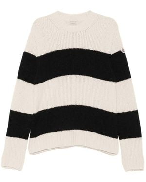 Moncler Gestreifter Pullover - Schwarz