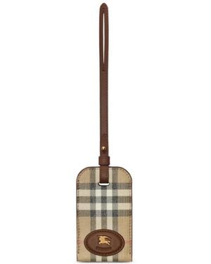 Burberry Etiqueta De Equipaje Con Motivo Check - Metálico