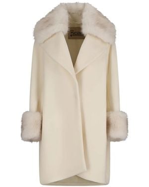 Herno Faux-Fur Trim Coat - Natural