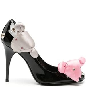 Bruno Frisoni 105Mm Bear-Motif Leather Pumps - Black