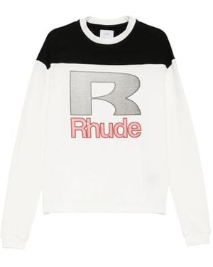 Rhude Logo-Print Panelled T-Shirt - Black