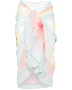 MC2 Saint Barth Tropical-Print Side-Tie Sarong - White