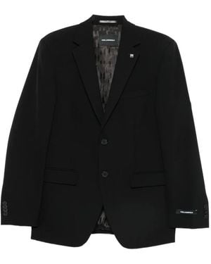 KARL LAGERFELD Single-Breasted Buttoned Blazer - Black