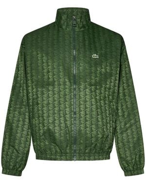 Lacoste Monogram pattern zip-up track jacket - Grün