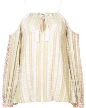 Zeus+Dione Cold Shoulder Blouse - Natural