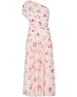 Nicholas Gaia One-Shoulder Midi Dress - Pink