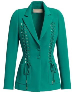 Elie Saab Cady Lace-Up Blazer - Green