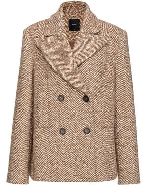 Pinko Double-Breasted Blazer - Brown