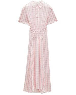 Loewe Smocking detail shirt dress - Pink