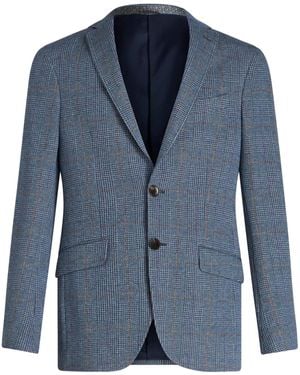 Etro ハウンドトゥース シングルジャケット - ブルー