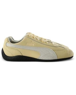 PUMA Logo-Embossed Leather Sneakers - Yellow