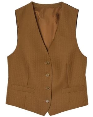 Burberry Wool Mohair Waistcoat - Brown