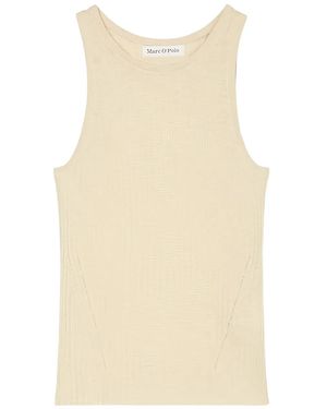 Marc O' Polo Ribbed Sleeveless Tank Top - Natural