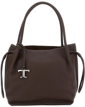 Tod's Drawstring Leather Bucket Bag - Black