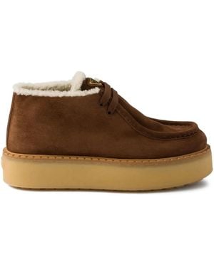 Prada Suede Chukka Boots - Brown