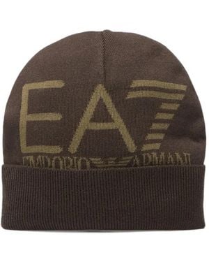 EA7 Mountain U Visibility Beanie Hat - Brown
