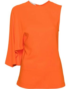 Stella McCartney Asymmetric Cape-Detailed Top - Orange