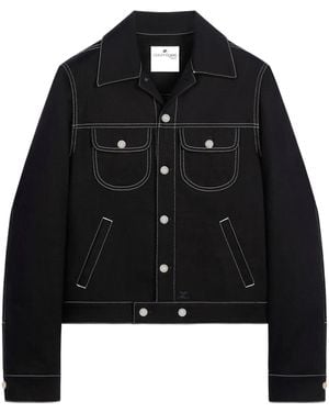 Courreges Jeansjacke Mit Kontrastnähten - Schwarz