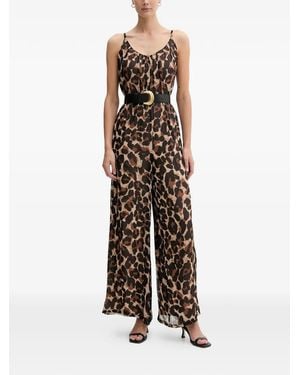 Joseph Ribkoff アニマルプリント ジャンプスーツ - ブラウン