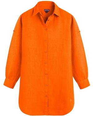 Vilebrequin Vestido Corto Con Manga Larga - Naranja