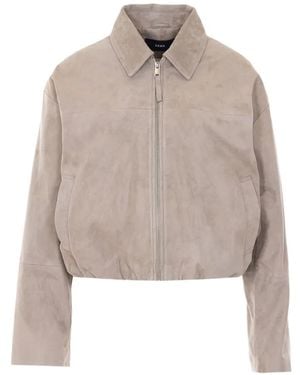 Arma Loua Suede Bomber Jacket - Natural