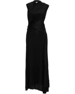 Victoria Beckham Draped-Detail Sleeveless Dress - Black