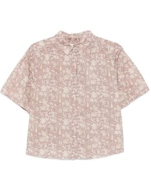 Marc O' Polo Floral-Print Short-Sleeve Shirt - Pink