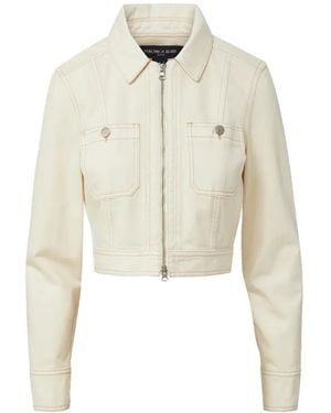 Veronica Beard Patty Zip-Up Cotton Cropped Jacket - White