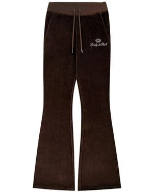 Juicy Couture X&R Crystal-Embellished Flared Pants - Brown