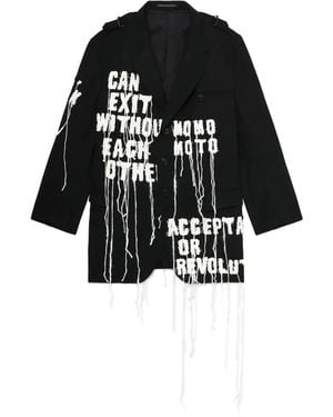 Yohji Yamamoto Embroidered Blazer - Black