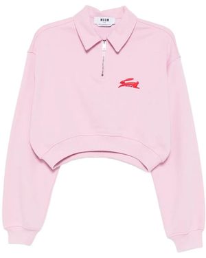 MSGM Top con logo bordado - Rosa