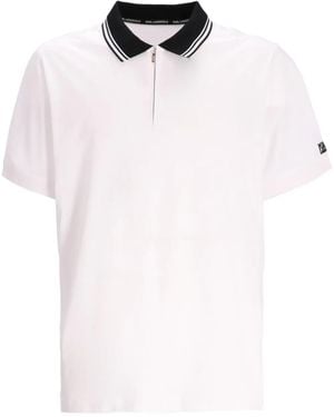 Karl Lagerfeld コントラストカラー ポロシャツ - ホワイト