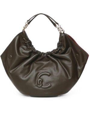 Coccinelle Medium Smash Logo-Embossed Ruched Tote Bag - Grey
