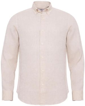 LOJA DAS MEIAS Button-Down Collar Long-Sleeve Shirt - White