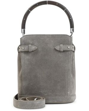 Ralph Lauren Bolso Bombonera De Ante Con Correa Removible - Gris