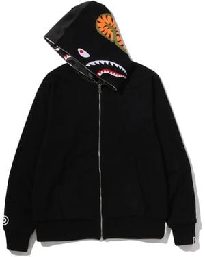 A Bathing Ape Shark Full Zip Reversible Hoodie - Black