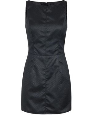 Elisabetta Franchi Taffeta Mini Dress With Fish Scale Pattern - Black