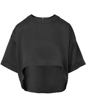 Il Volo Short-Sleeve Cropped T-Shirt - Black