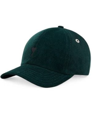 Ami Paris Ami De Coeur Corduroy Baseball Cap - Green