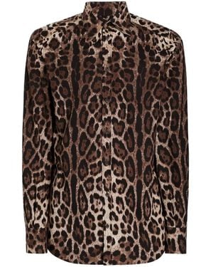 Dolce & Gabbana Leopard-Print Shirt - Black