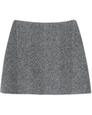 Ermanno Scervino ヘリンボーン ミニスカート - グレー