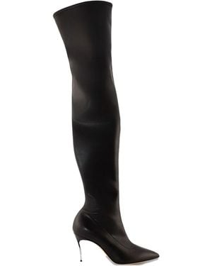 Casadei 80Mm Pointed-Toe Stiletto Boots - Black