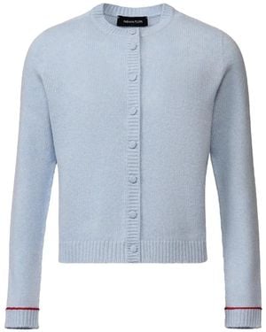 Fabiana Filippi Contrast-Trim Button-Up Cardigan - Blue
